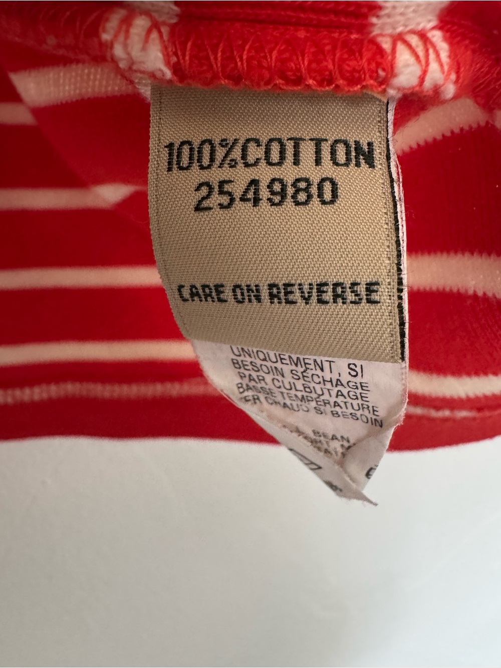 L.L. Bean Boat Neck French Sailor Ribbed Knit Pullover Top 3/4 Sleeve Orange - Picture 9 of 10